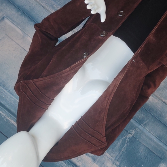 Argentinian Ladies Genuine Suede Leather Full Length Coat (Quilted Lining) - Picture 16 of 17